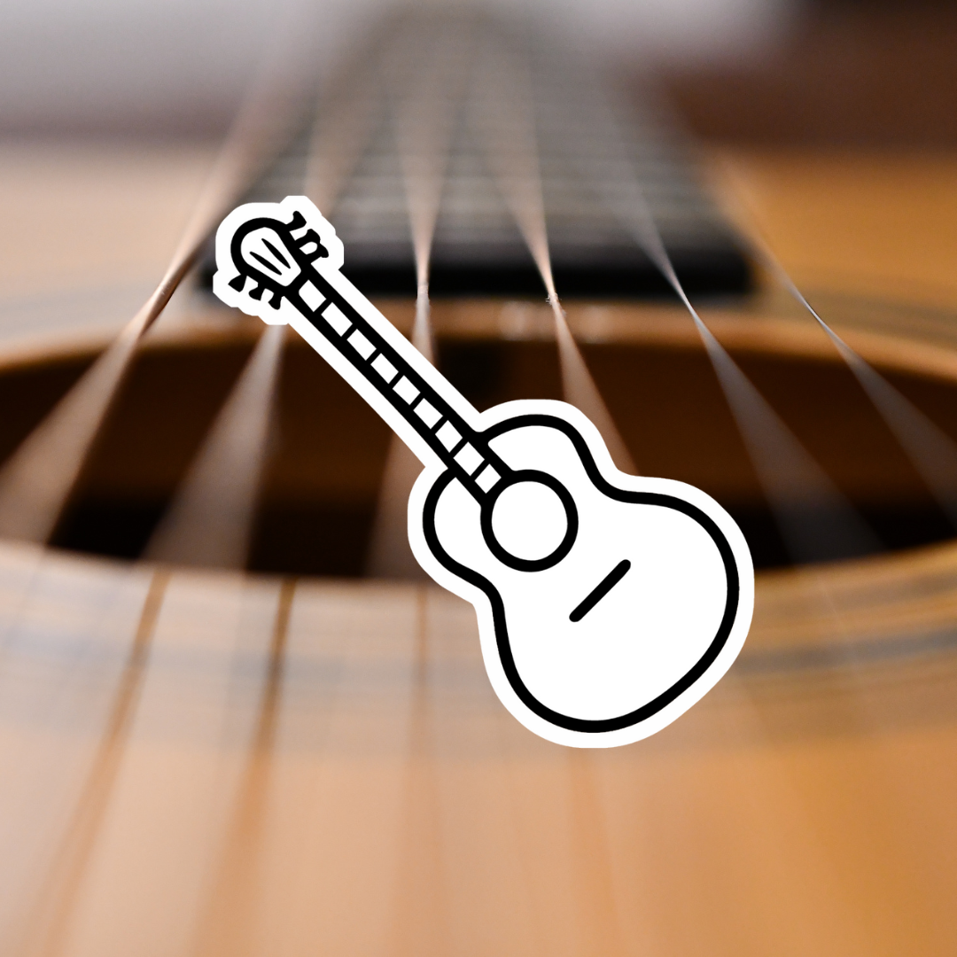 Guitar Colorable Sticker - Vinyl Sticker YOU Color
