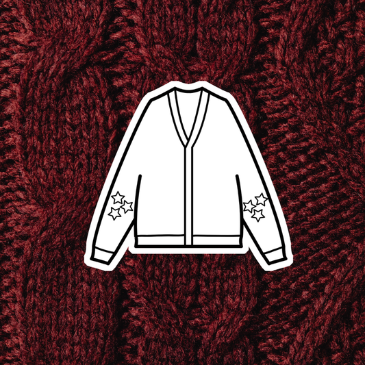 Cardigan Colorable Sticker - Vinyl Sticker YOU Color