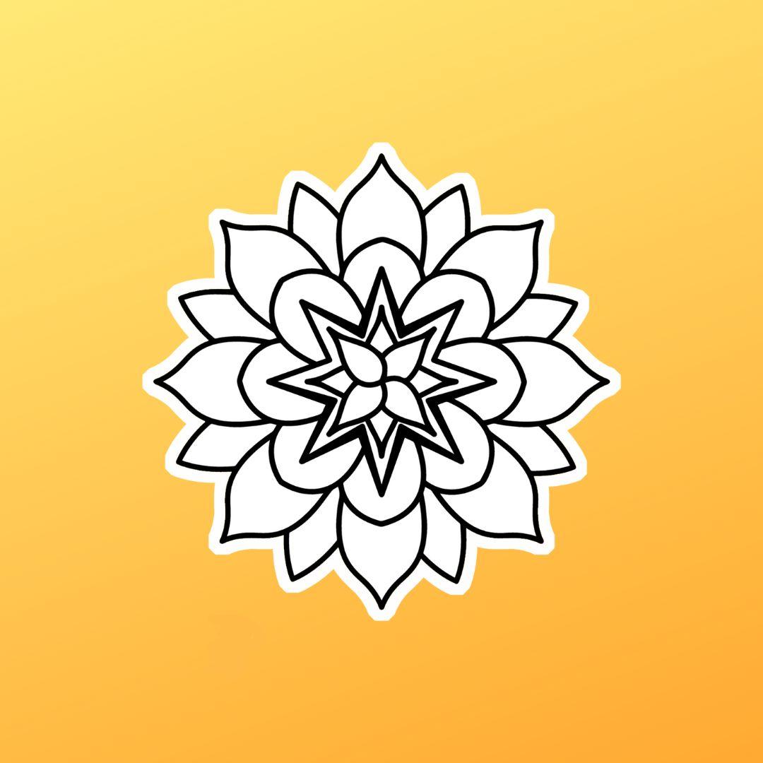 Simple Mandala #3 Colorable Sticker - Vinyl Sticker YOU Color
