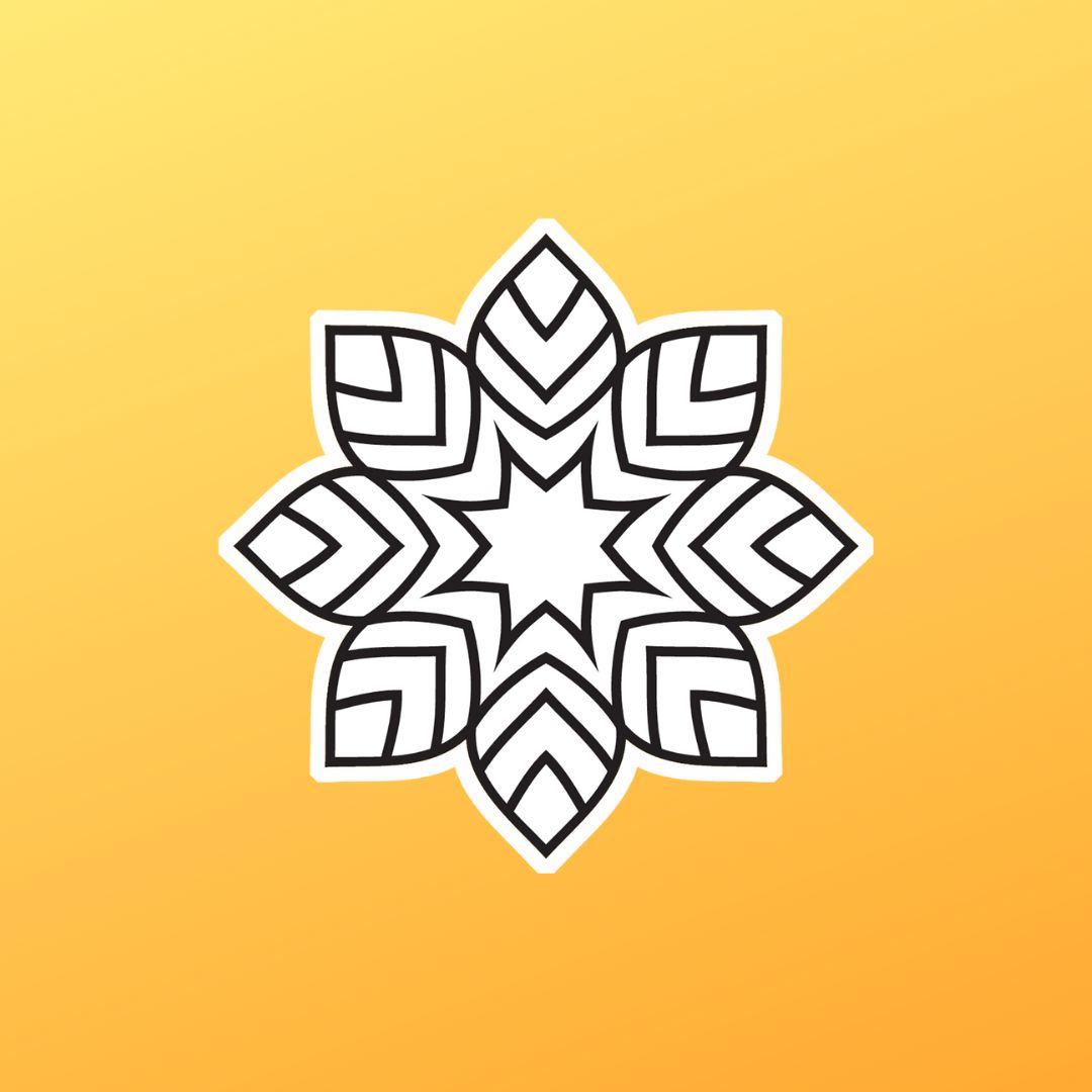 Simple Mandala #2 Colorable Sticker - Vinyl Sticker YOU Color