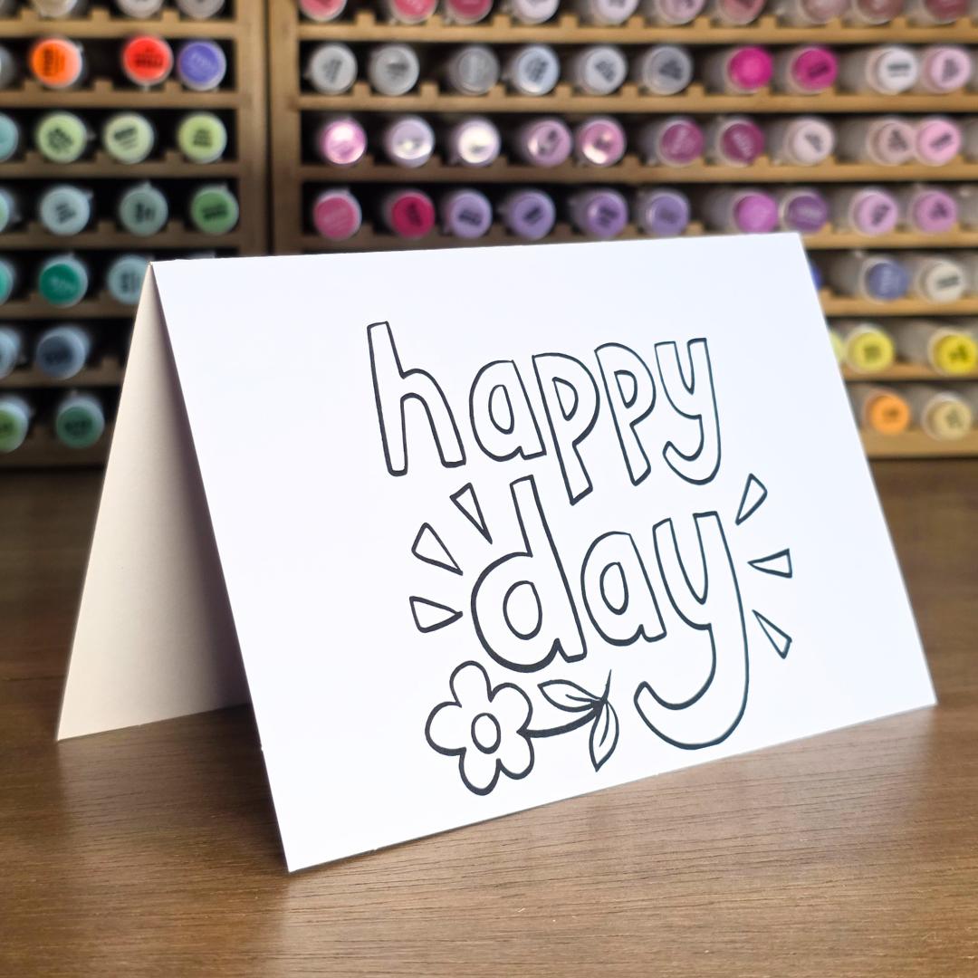 Happy Birthday Card Set - Cards YOU Color