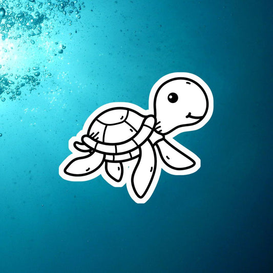 Sea Turtle Colorable Sticker - Vinyl Sticker YOU Color