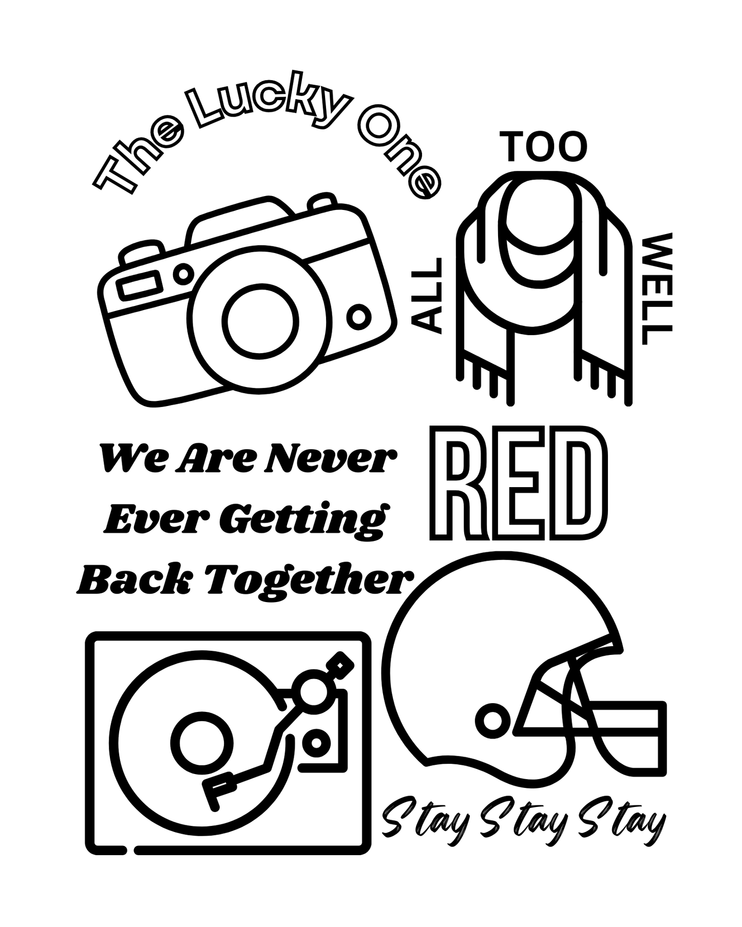 Blank Spaces - Eras Tour Inspired Coloring Book