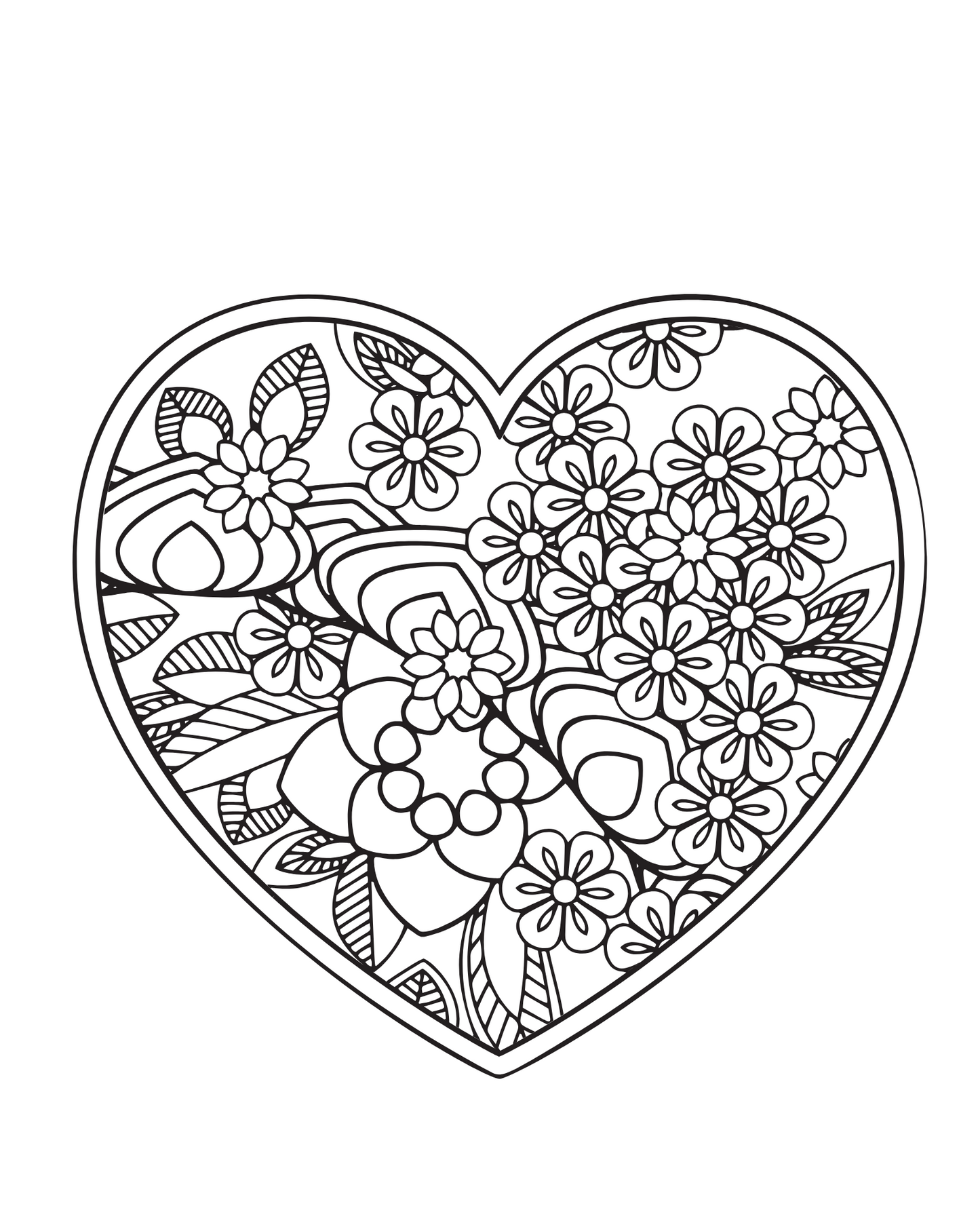 Hearts Coloring Book
