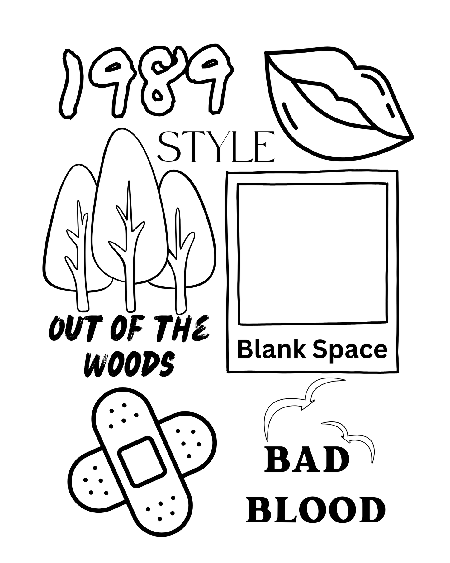Blank Spaces - Eras Tour Inspired Coloring Book