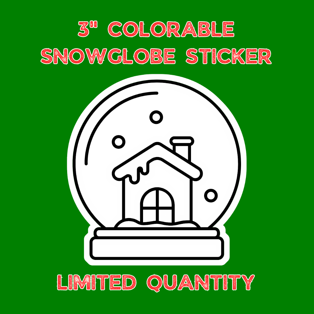 Limited Edition Snow Globe Colorable Sticker 5 Pack