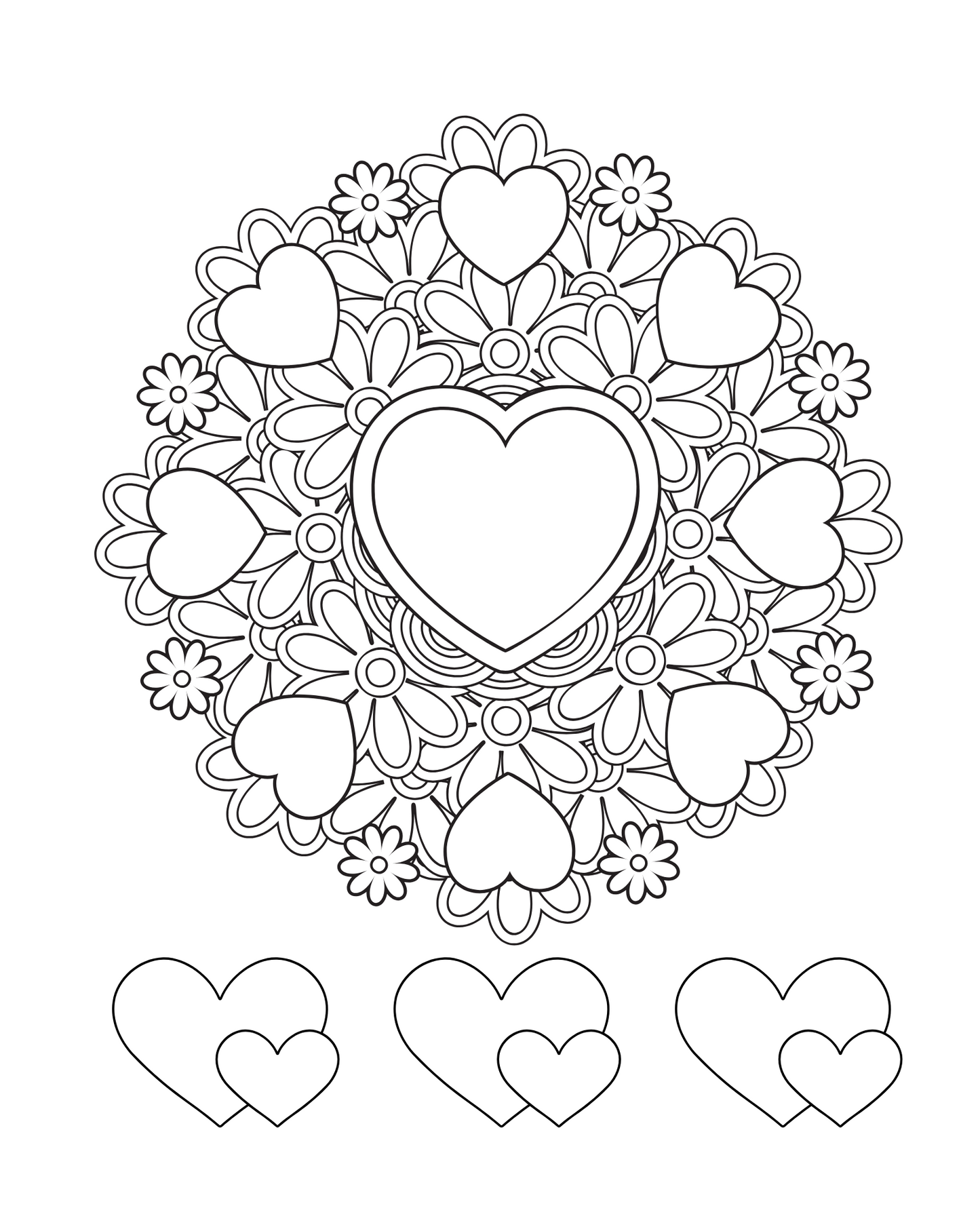 Hearts Coloring Book