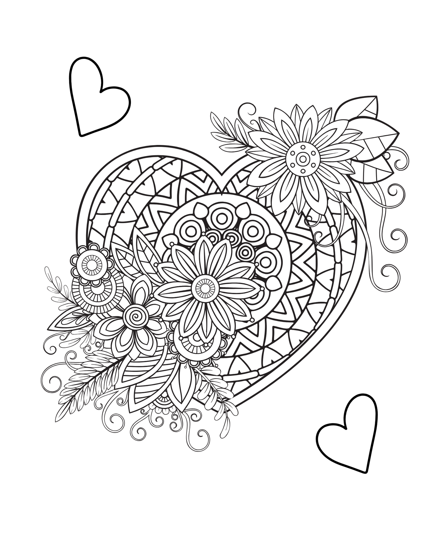Hearts Coloring Book