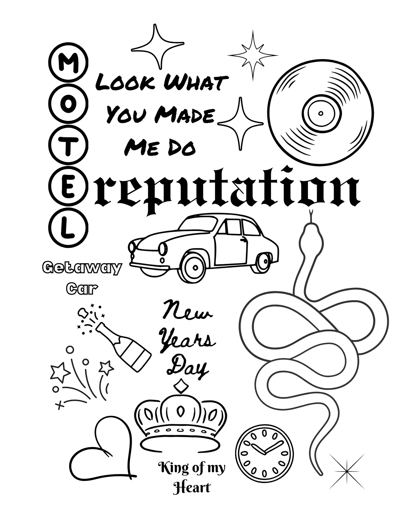 Blank Spaces - Eras Tour Inspired Coloring Book