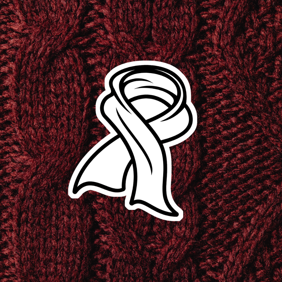 Scarf Colorable Sticker - Vinyl Sticker YOU Color