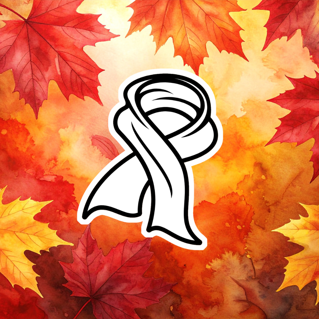 Scarf Colorable Sticker - Vinyl Sticker YOU Color