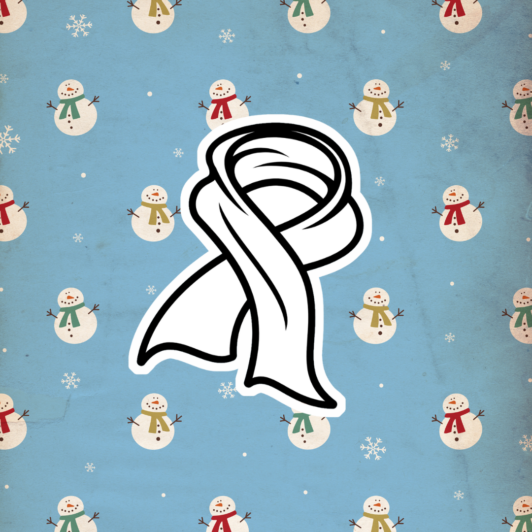 Scarf Colorable Sticker - Vinyl Sticker YOU Color