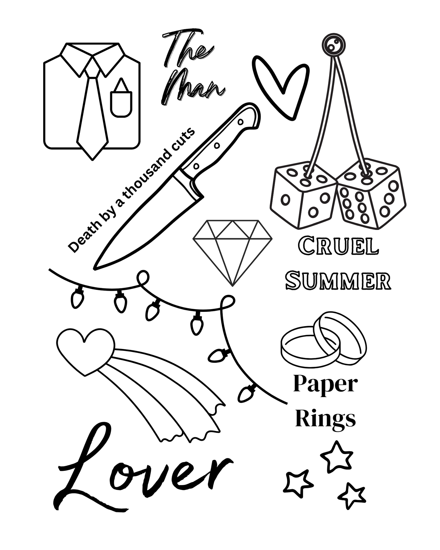 Blank Spaces - Eras Tour Inspired Coloring Book