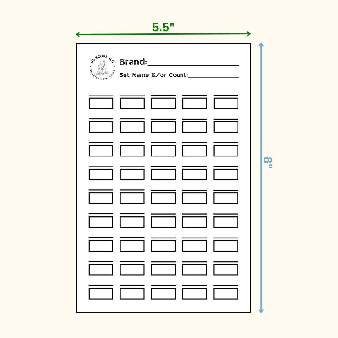 3 Swatch Sheets - 5.5" x 8.5" - White Cardstock