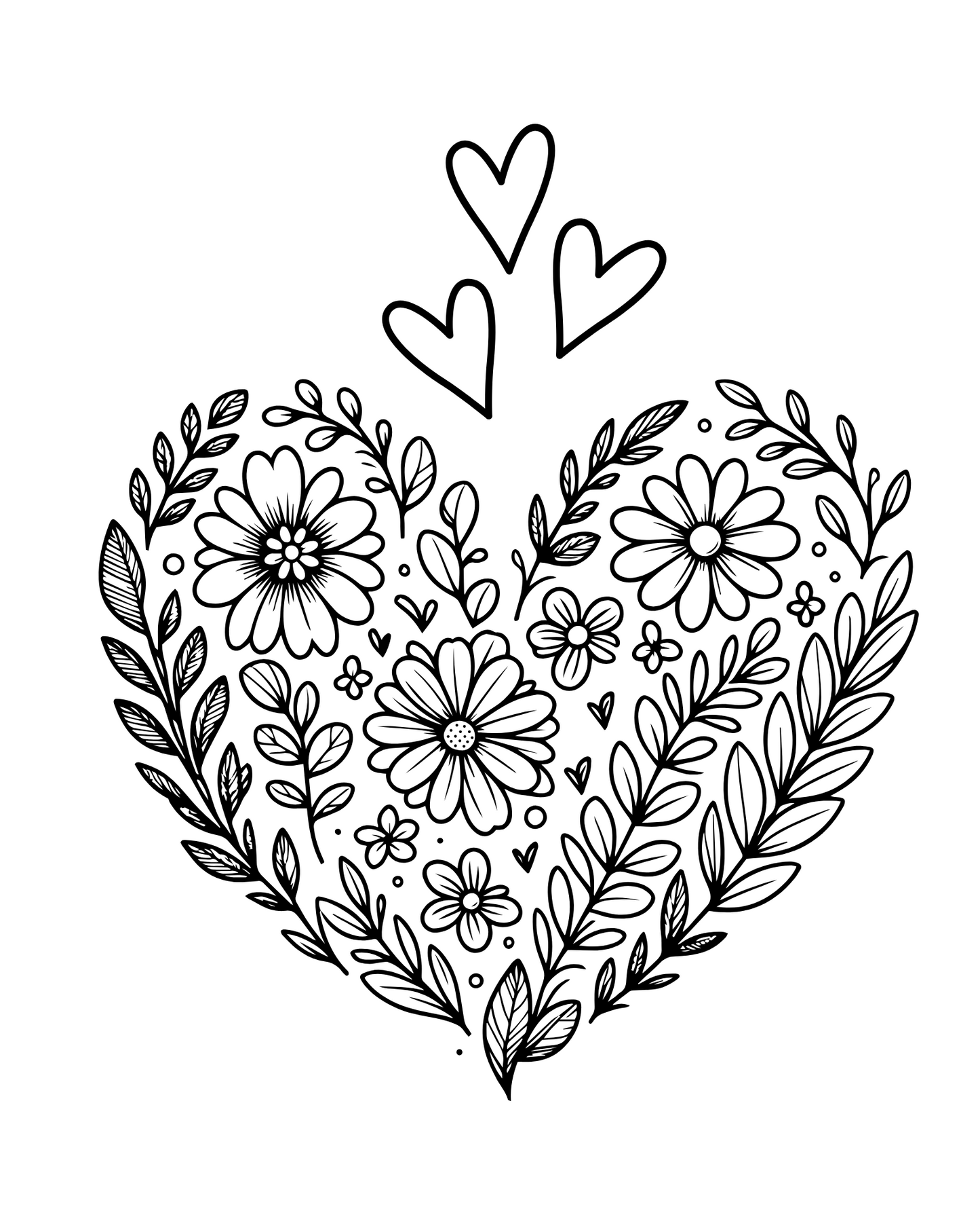 Hearts Coloring Book