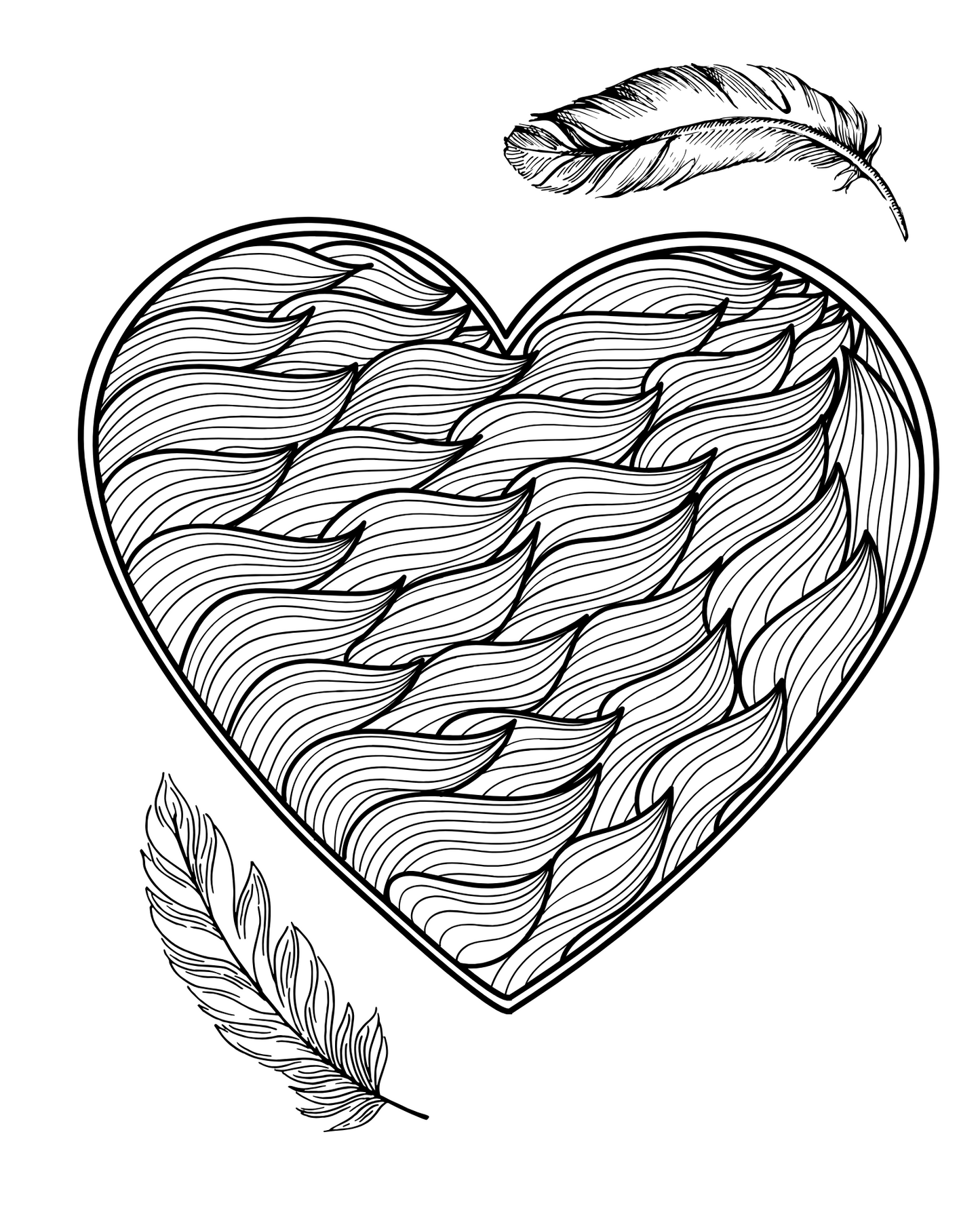 Hearts Coloring Book