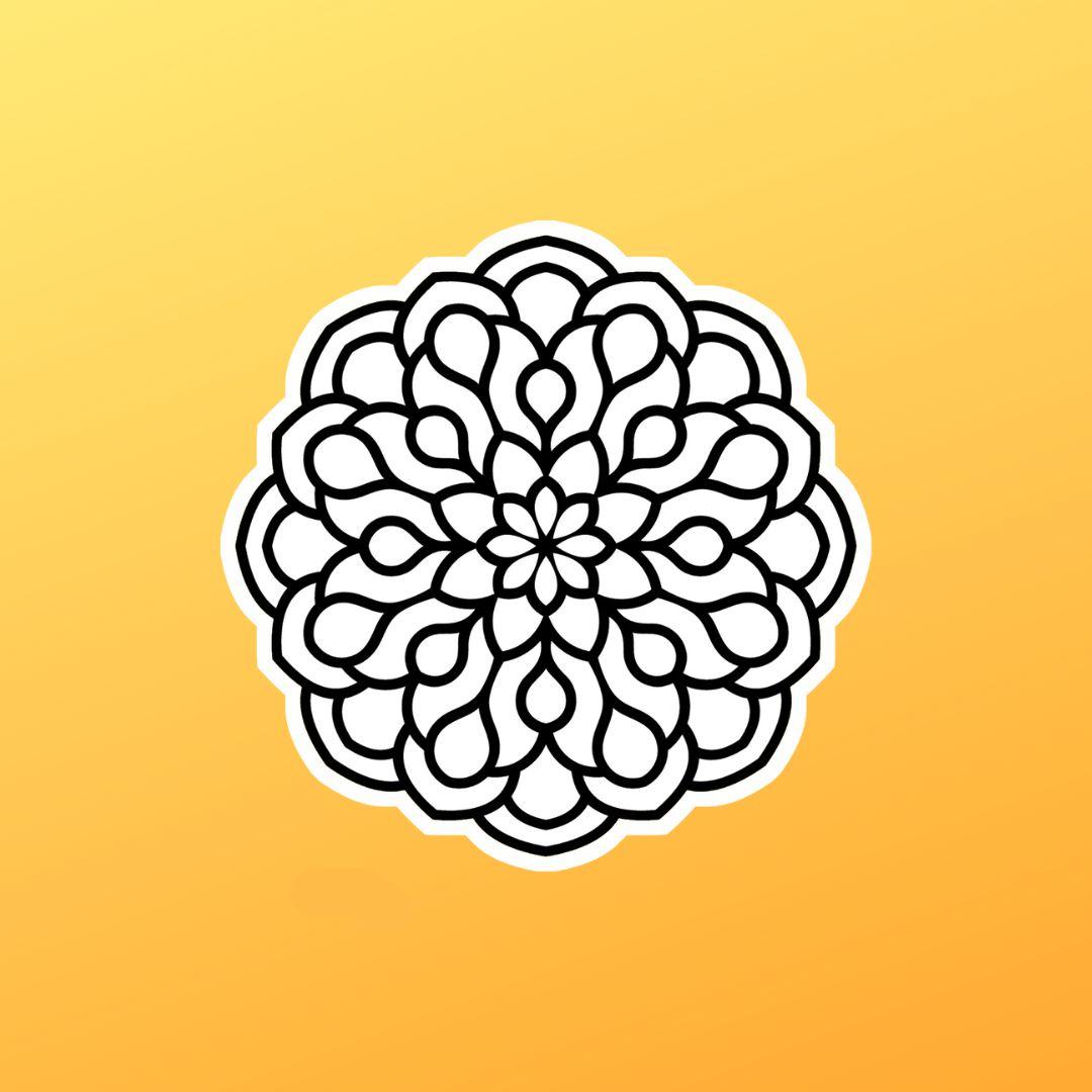 Simple Mandala #4 Colorable Sticker - Vinyl Sticker YOU Color