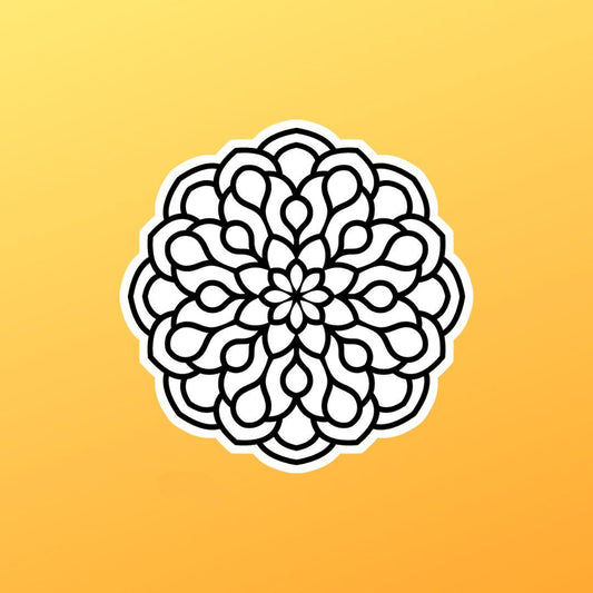 Simple Mandala #4 Colorable Sticker - Vinyl Sticker YOU Color