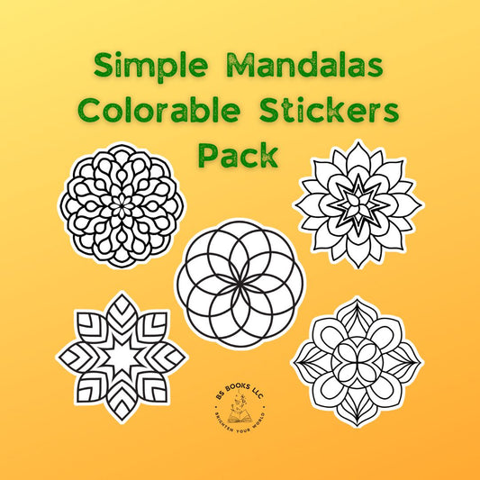 Simple Mandalas Colorable Stickers Pack