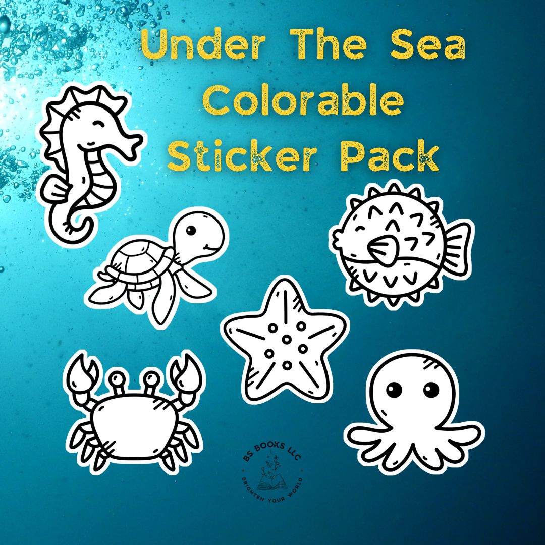 Under The Sea Colorable Stickers Pack