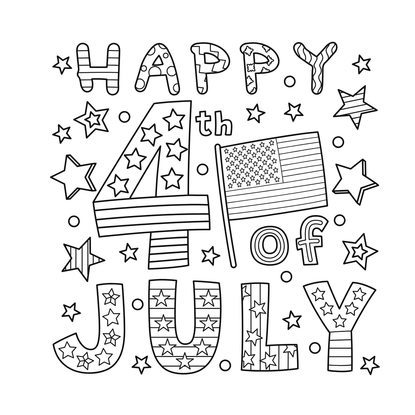 4th of July Mini Coloring Book