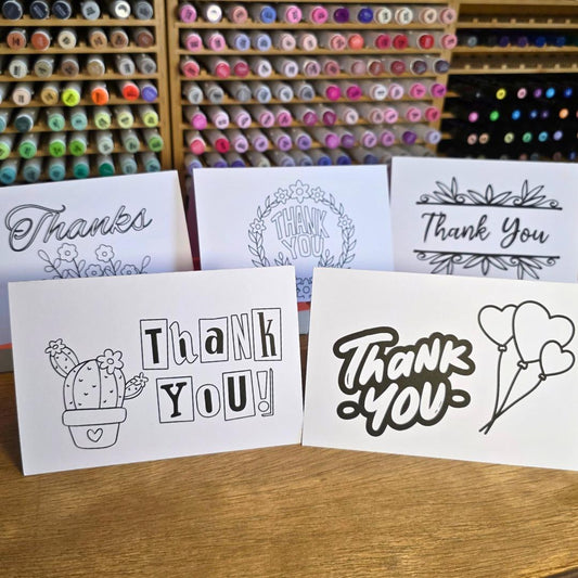 Thank You Card Set - Cards YOU Color