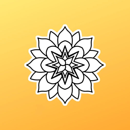 Simple Mandala #3 Colorable Sticker - Vinyl Sticker YOU Color