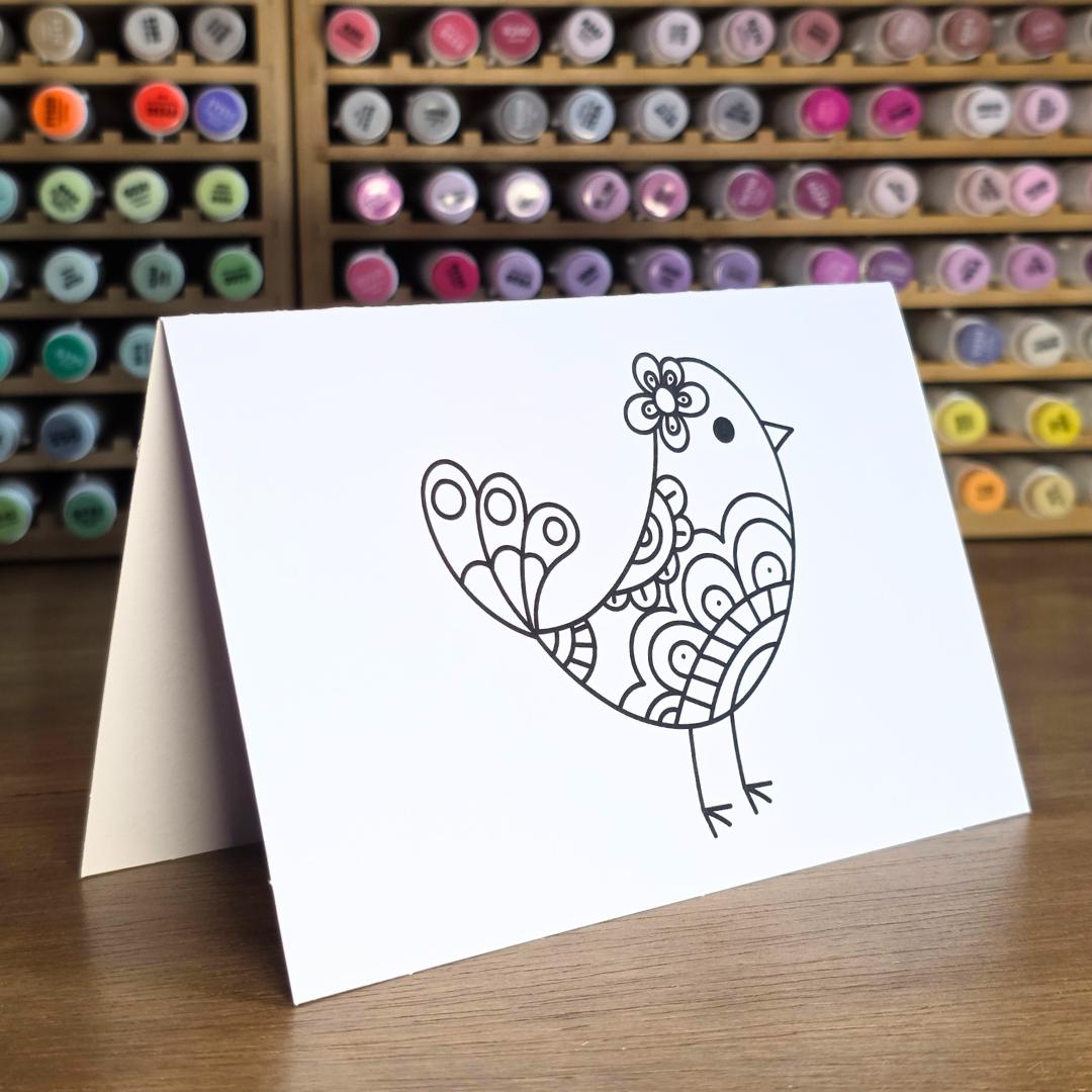 Birds Card Set - Cards YOU Color