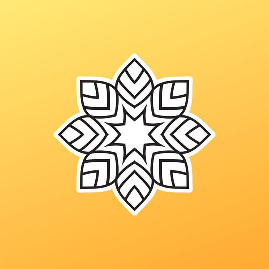 Simple Mandala #2 Colorable Sticker - Vinyl Sticker YOU Color