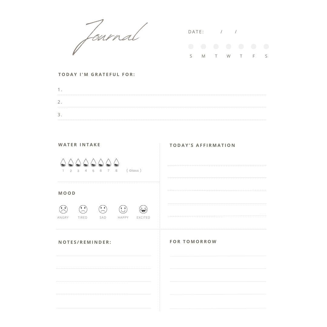 Dateless Self Care Journal