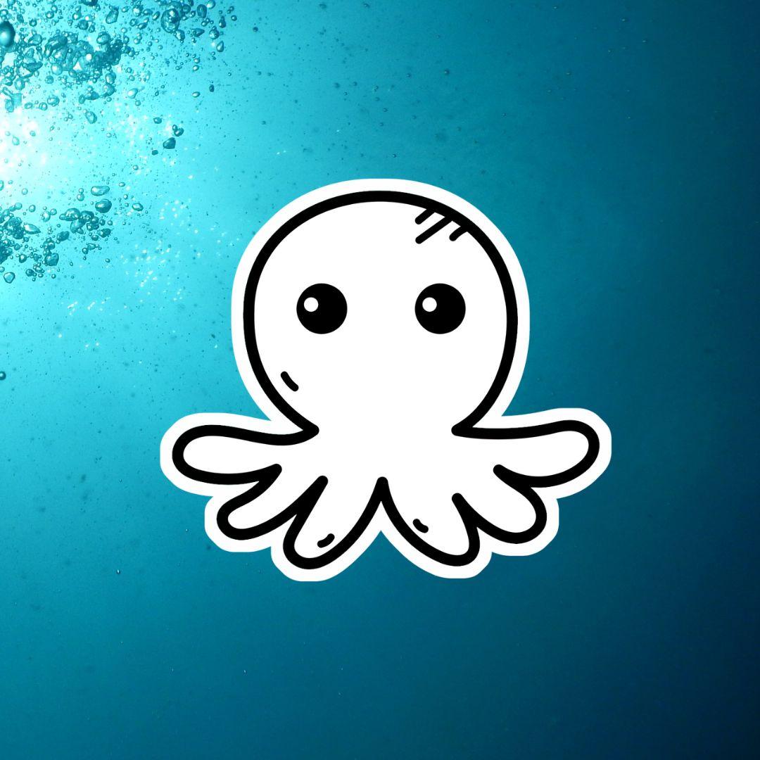 Octopus Colorable Sticker - Vinyl Sticker YOU Color