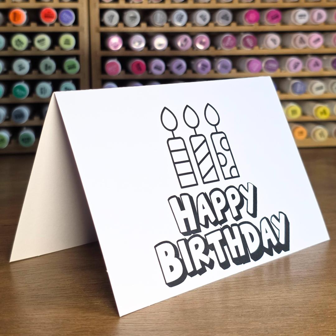 Happy Birthday Card Set - Cards YOU Color