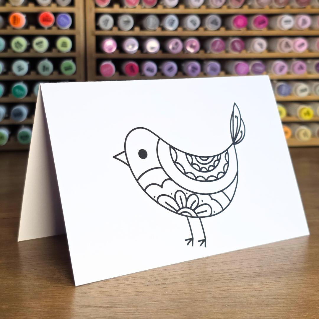 Birds Card Set - Cards YOU Color