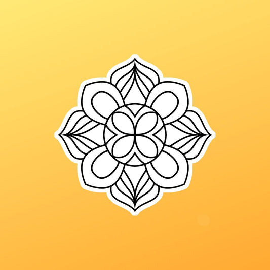 Simple Mandala #5 Colorable Sticker - Vinyl Sticker YOU Color