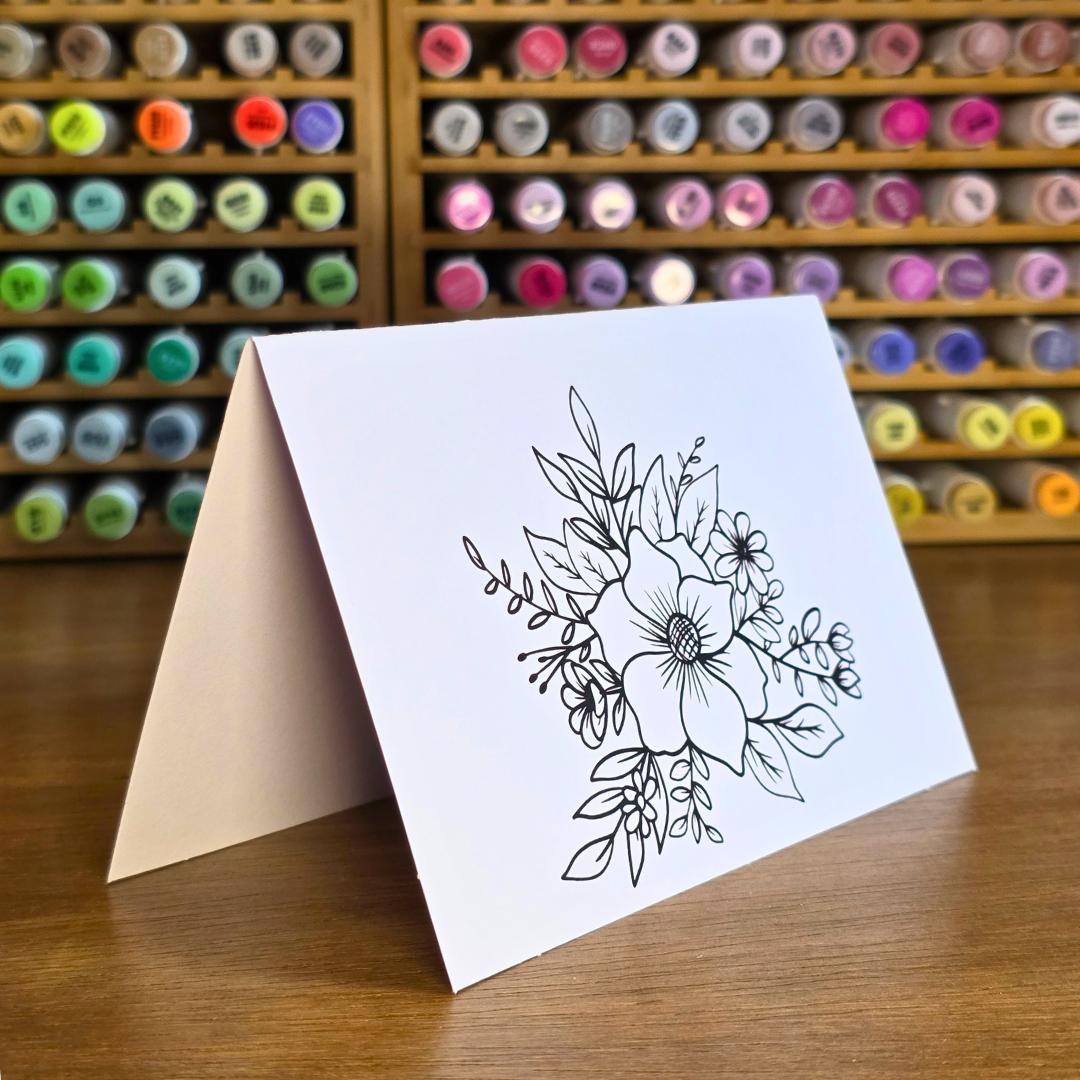 Floral Card Set - Cards YOU Color