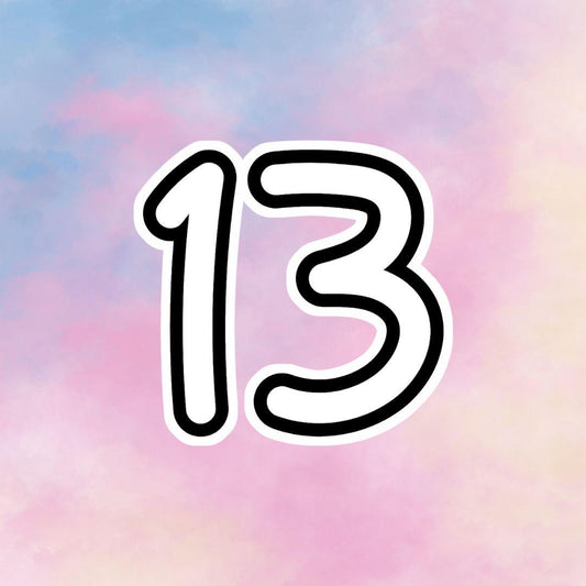 13 Colorable Sticker - Vinyl Sticker YOU Color