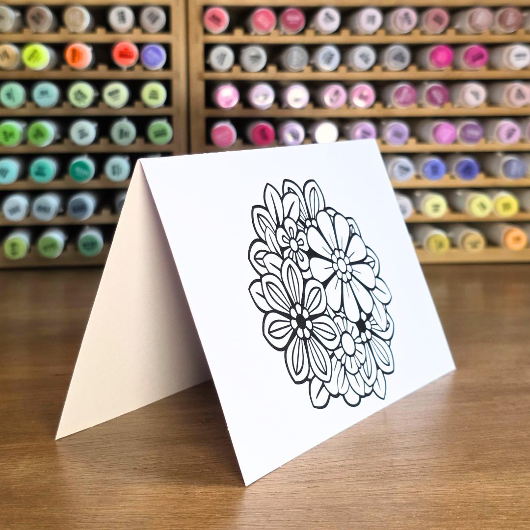 Floral Card Set - Cards YOU Color