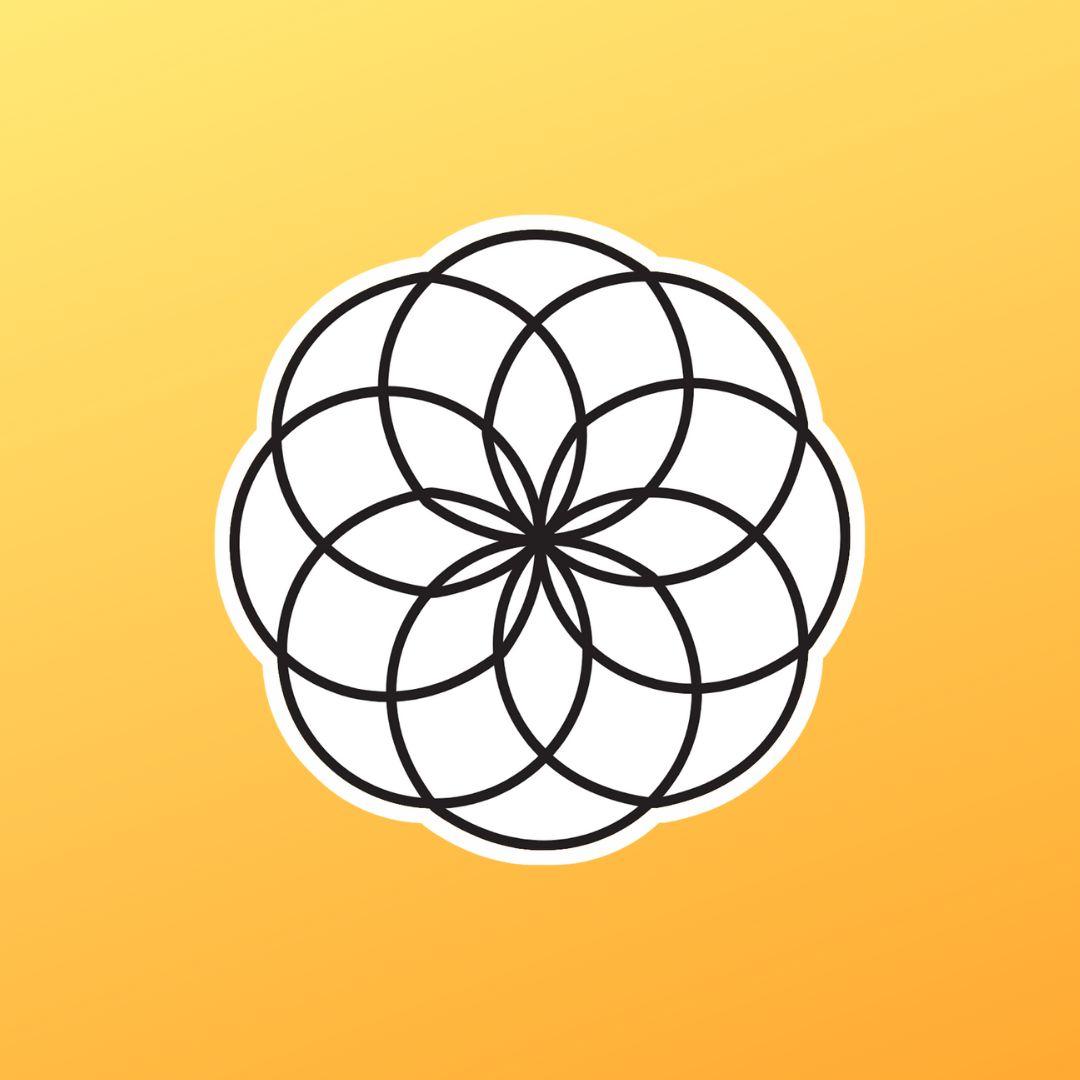 Simple Mandala #1 Colorable Sticker - Vinyl Sticker YOU Color