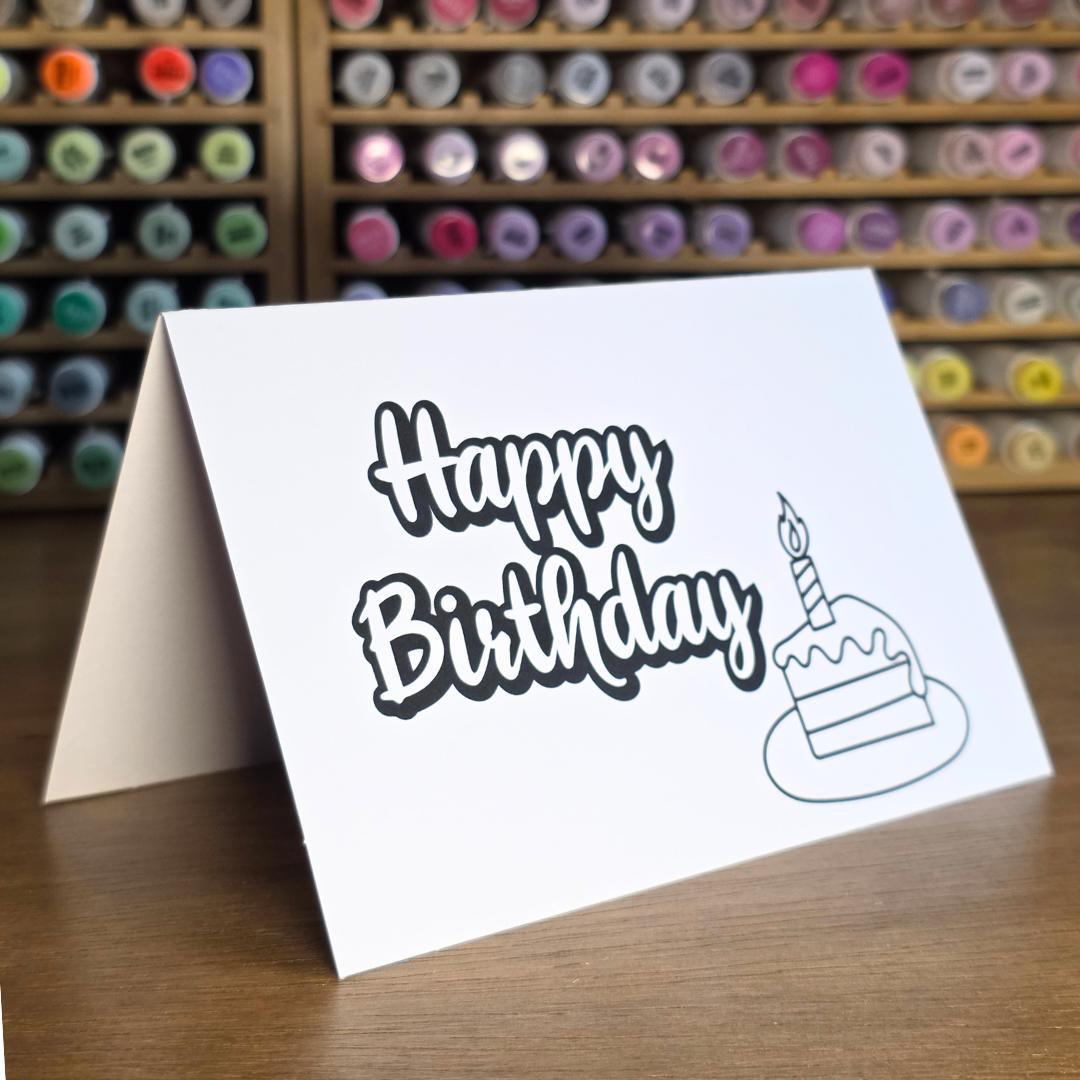 Happy Birthday Card Set - Cards YOU Color