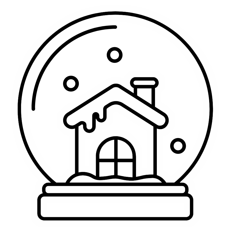 Limited Edition Snow Globe Colorable Sticker 5 Pack